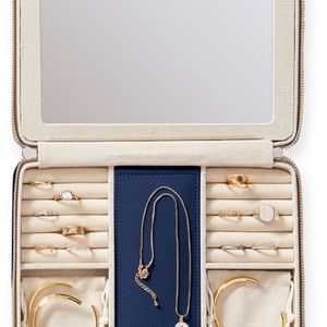 Large Leather Mark & Graham Travel Jewlery Case